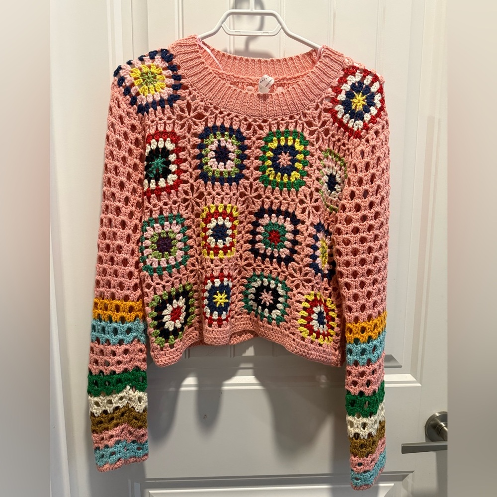 Dreamers Multicolor Crochet Sweater